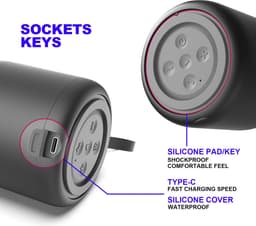 Set van Mini Waterdicht Wireless Bluetooth Speaker Dubbele Draadloze Luidspreker F11 Waterdicht & TWS-stereokoppeling & Subwoofer & Spraakoproepfunctie & Type-C Snelladen, Waterproof Wireless Speaker 24 Uur accu Verjaardag-Cadeau-Muziek — thumbnail 2