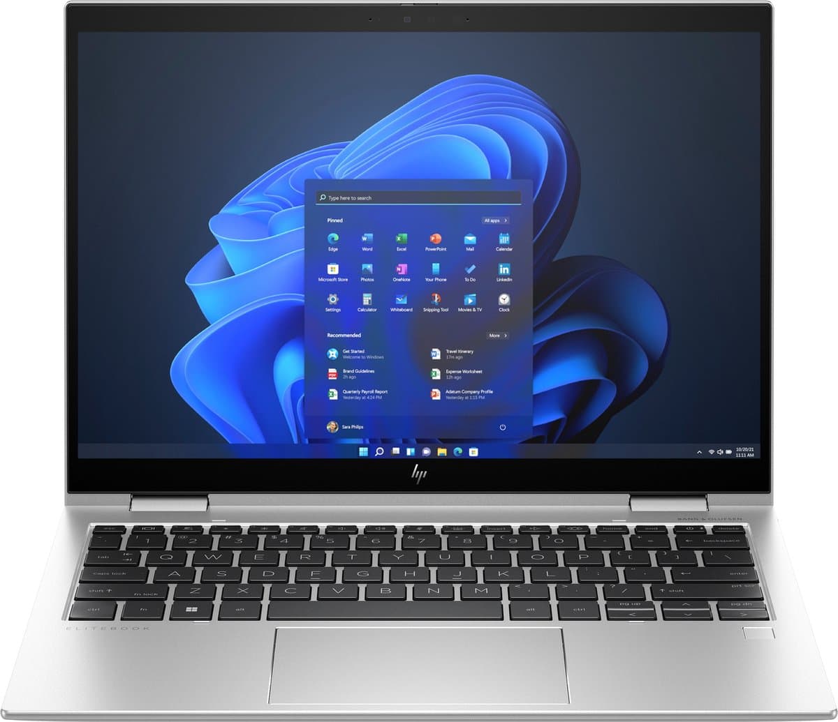 HP Elite x360 830 G10 Hybride (2-in-1) 33,8 cm (13.3") Touchscreen WUXGA Intel® Core™ i7 i7-1355U 16 GB LPDDR5-SDRAM 512 GB SSD Wi-Fi 6E (802.11ax) Windows 11 Pro Zilver — afbeelding 1