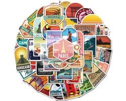 CHPN - Stickers - Steden stickers - Random stickers - Landen stickers - Sticker - 50 stuks - Mix - Cadeau - Laptop stickers - Reisliefhebbers - Landen - Vakantie - Reizen