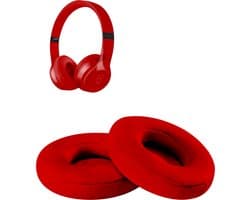 Oorkussens geschikt voor Beats By Dr. Dre Solo 2.0/3.0 wireless - Koptelefoon oorkussens voor Beats Solo rood