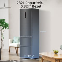 CHiQ CID282NEIBE - Koel-vriescombinatie - 282 Liter - No Frost - Inverter Compressor - LED Display - 37 dB - 3 Deuren - 12 jaar garantie op compressor — thumbnail 5