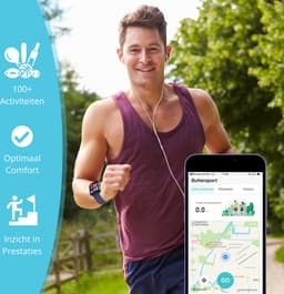 Nexvex® Deluxe Smartwatch voor Heren - Sporthorloge met Hartslagmeter - Bloeddrukmeter - Stappenteller - Sport Horloge met Belfunctie - Smart Watch Saturatiemeter - Zaklamp - Bluetooth Activity Tracker - Android/iOS - 2.0 Inch - Blauw — thumbnail 2