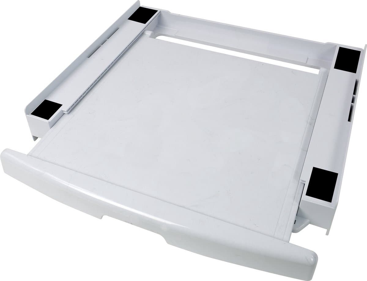 Universeel - Stapelkit voor wasmachine en droger - Met werkblad en spanband - Wit — afbeelding 1