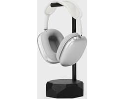 Oakywood Headphones Stand - Zwart Massief Eiken - Echt Hout Koptelefoon Standaard Houder - Stijlvol Clean Desk Design