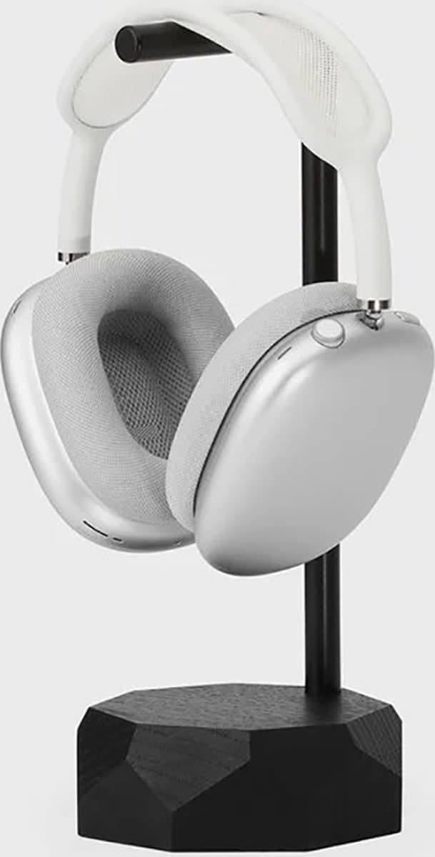 Oakywood Headphones Stand - Zwart Massief Eiken - Echt Hout Koptelefoon Standaard Houder - Stijlvol Clean Desk Design — afbeelding 1