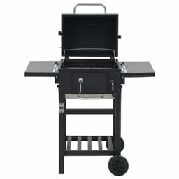 vidaXL Houtskoolbarbecue met onderplank zwart — thumbnail 5