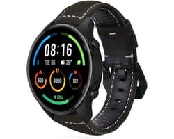 Strap-it Smartwatch bandje leer - geschikt voor Xiaomi Watch S1 (Active/Pro) / Watch 2 Pro / Watch S3 / Mi Watch / Amazfit Balance / Bip 5 - zwart