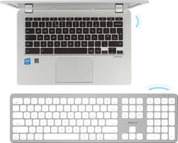 Macally BTWKEYMB dun draadloos bluetooth-toetsenbord voor Apple Mac, iPad en iPhone - U.S. English (QWERTY) - Wit/Zilverkleurig — thumbnail 4