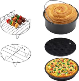 Monzana Heteluchtfriteuse Accessoires Set - 8-delig Metaal – Zwart — thumbnail 6