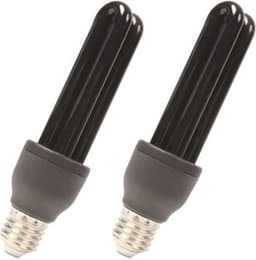 Blacklight lampen grote E27 fitting - 2x - 25 watt - 10 cm - feest verlichting - reservelamp - spaarlamp — thumbnail 1