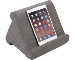 Orange Donkey, Tablet kussen – Grijs - 3 kijkhoeken – tablet pillow – tablet houder – tablet standaard – pillow pad - tablet kussen houder ook geschikt voor smartphone, boek of e-reader - 29x23x26 cm