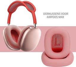 Mix Media koptelefoon oorkussens geschikt voor Apple Airpods Max Rood — thumbnail 2