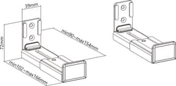 Maclean - Universele Soundbar Beugel | Muurmontage -  Bevestiging verstelbare diepte 90 ~ 154 mm tot 15kg 2x Beugels Paar — thumbnail 4