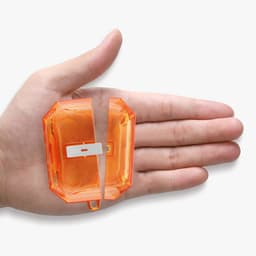 kwmobile Earphones Case for Apple Airpods Pro 3 Case - Clear TPU Silicone Earbuds Cover - Orange / Transparent — thumbnail 3