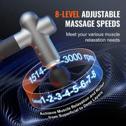 SnelShoppen - Massagepistool voor Spieren, 8 Snelheden, Diepe Weefselmassage, Draagbaar 6-Kops Spiermassageapparaat voor Pijnverlichting en Spierontsp — thumbnail 2