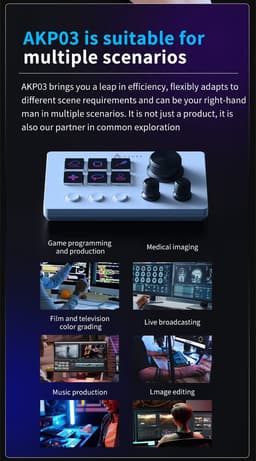 AJAZZ AKP03E Mini Stream Deck – 6 Programmeerbare LCD Toetsen, 3 Draaiknoppen & Volumeregeling – Macro Controller voor Streaming, Gaming, Content Creatie en Productiviteit – Wit — thumbnail 3