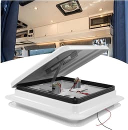 Dakventilator Camper - Motorhome Ventilatie - Frisse Lucht - Insectenmesh - 36x36 cm - Wit — thumbnail 1