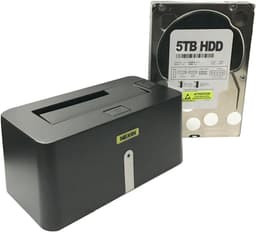 Harde Schijf Dock - Externe Opslag - Data Overzetten - Hoge Overdrachtssnelheid - 5TB Capaciteit - Zwart — thumbnail 1