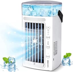 Draagbare Airco - Ventilatorkoeler Luchtkoeler - Persoonlijke Koeling - 4-in-1 Multifunctioneel - 12x14x26cm - Wit — thumbnail 1