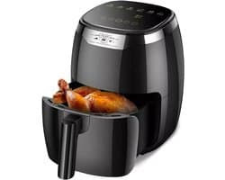 Elektrische Airfryer - Hete Lucht Oven - Gezond Koken - Vetarm Bakken - 8 Liter XL - Zwart