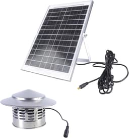Zonne-energie Ventilator - Zonne Ventilator - Serre Ventileren - Waterdicht Ontwerp - 110mm - Zilver — thumbnail 1