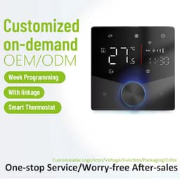 Slimme Thermostaat - Klimaatregelaar Temperatuurcontroller - Energiebesparing Thuis - 8 Lichteffecten Knop - 12.4 mm Dikte - Zwart — thumbnail 5