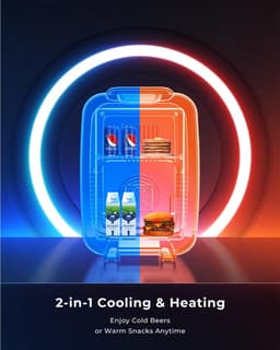 Mini Koelkast 4L RGB – 7 Lichtmodi – Koelen & Verwarmen – 25dB Fluisterstil – AC 220V & DC 12V – Gaming & Kantoor – Zwart — thumbnail 5