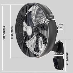 Wandventilator - Muurventilator Stille Ventilator - Ruimte Koelen - 5 Bladen - 16 Inch - Wit — thumbnail 4