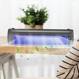 Stille Staande Ventilator - Geruisloze Koeler - Kamertemperatuur Verlagen - Vleugelloos Ontwerp - 9D x 10W x 9H cm - Grijs — thumbnail 4