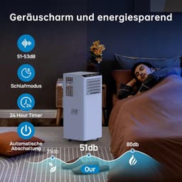 Mobiele airconditioner - Airco Koeler - Ruimte Koelen - 3-in-1 Functie - 7000 BTU - Wit — thumbnail 3