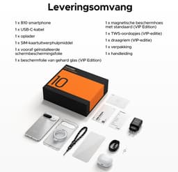DOOGEE B10 4G VIP - Smartphone - 48GB RAM + 256GB ROM (2TB/TF) - 6,63 inch FHD+ 120Hz - 7600mAh/33W - IP68/IP69K - Android 16 - NFC - Vingerafdruk & Face ID - VIP Accessoirepakket Inclusief Magneethoes, Screenprotector en TWS - Oordopjes - EFFEN — thumbnail 3