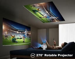 SnelShoppen - 2026 Mini Projector, Draagbare Projector met 8K Ondersteuning, 290 ANSI Lumens, Wi-Fi 6, Bluetooth 5.4, Automatische Verticale Keystone — thumbnail 4