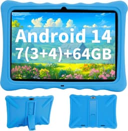 SnelShoppen - Veidoo Kids Tablet 10.1 inch IPS - 7GB RAM, 64GB ROM, Dual Camera, WiFi 6, Octa-Core, Parental Control, Silicone Case - Perfect voor Kin — thumbnail 1