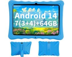 SnelShoppen - Veidoo Kids Tablet 10.1 inch IPS - 7GB RAM, 64GB ROM, Dual Camera, WiFi 6, Octa-Core, Parental Control, Silicone Case - Perfect voor Kin