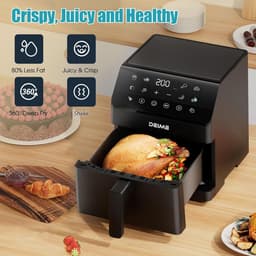 SnelShoppen - Airfryer 6L - Gezonde Frituurpan 1500W met 10 Voorinstellingen, Visueel Kookvenster, Antiaanbakmand - Ideaal voor Keuken, Feest, Gezinne — thumbnail 5