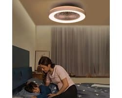 Epochglo Plafondventilator met Verlichting en Afstandsbediening - Ø48cm - 40W Dimbare RGB LED - Fluisterstil - 6 Snelheden - Timer - Modern Design voor Slaapkamer, Woonkamer en Kinderkamer — afbeelding 1
