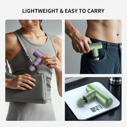 SnelShoppen - Mini Massage Gun 11cm, Draagbare Muscle Massage Gun met 4 Massagekoppen, Lichtgewicht en Compact voor Dagelijks Gebruik, Type C Opladen, — thumbnail 5