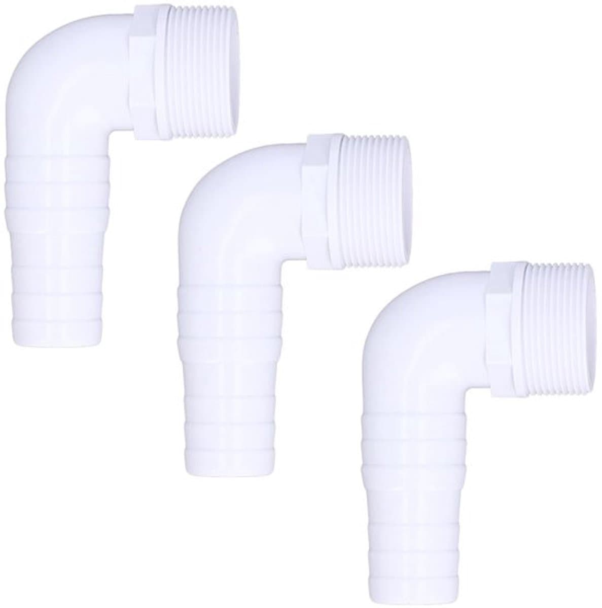 Elleboogadapterconnector, 3 stuks 90 graden zwembadpompfittingen, geschikte vervanging voor zwembadpompfilterskimmer compatibel met SPX1105Z3 SPX1105Z4 SPX1091Z7 — afbeelding 1