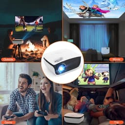 SnelShoppen - Mini-beamer 7500 Lumen, Draagbare Projector 1080p Full HD, Retroprojector voor Thuisbioscoop, Compatibel met iOS/PS5/Android/TV-stick, I — thumbnail 5