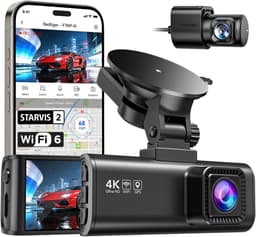 SnelShoppen - Dashcam Auto Achter 4K/2,5K met STARVIS 2, 3,18 inch IPS-Scherm, 5,8 GHz WiFi, GPS, 170° Groothoek, WDR, Tot 512 GB, Autocamera Voor Vei — thumbnail 2