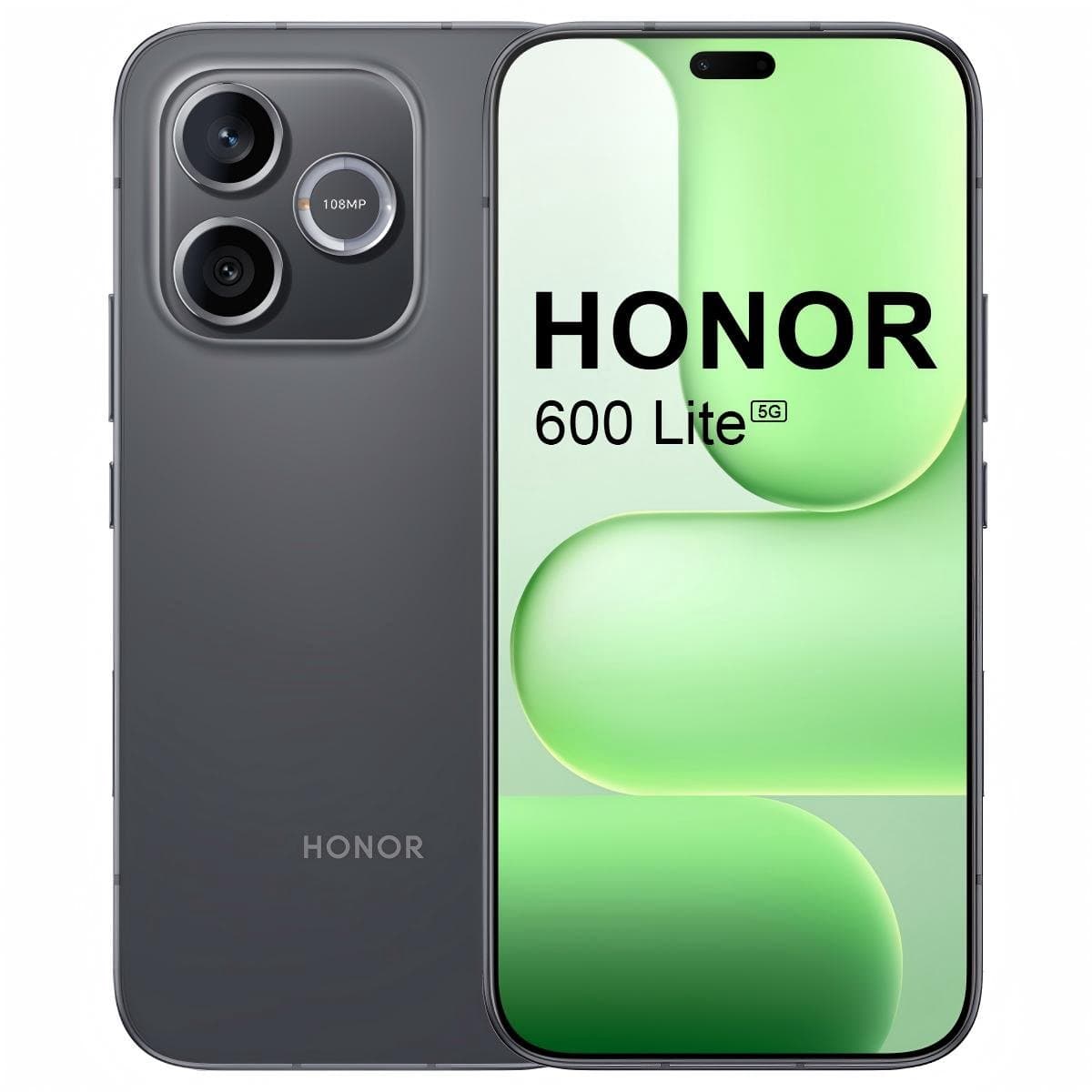 HONOR 600 Lite 5G Smartphone – 6.6" AMOLED 120Hz – 108MP Camera – 8GB RAM 256GB Opslag – Zwart — afbeelding 1