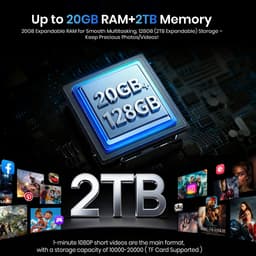 Smartphone Robuust - Zwart 128 GB Opslag - 8 GB RAM - 10000 mAh Accu - Android 15 - 6.7 Inch Scherm — thumbnail 2