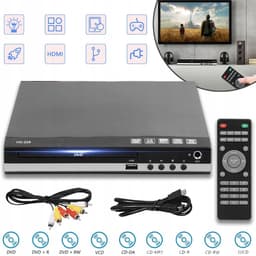 Multi-formaat DVD-Speler Met HDMI En USB - Karaoke Hervatten Van Afspelen Kopiëren Naar USB Afstandsbediening Compact - Voor Thuis En Studentenkamer — thumbnail 1