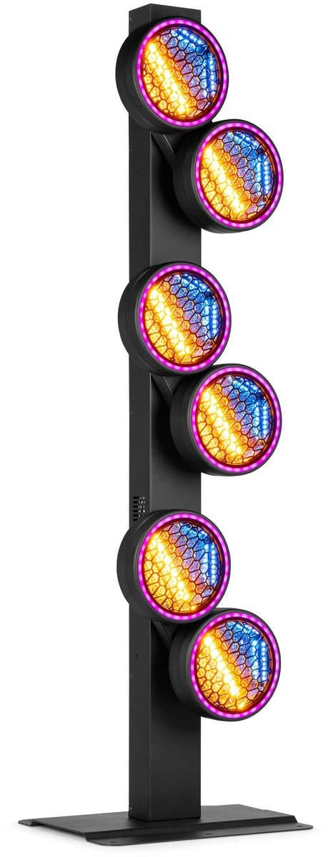 BeamZ RB640 lichteffect - 6x roterende retro blinders met standaard - 6x 40W RGBA LED’s — afbeelding 1