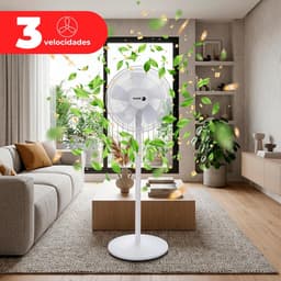 Staande Ventilator - Vloer Ventilator - Ruimte Koelen - 5 Krachtige Bladen - 40 Watt - Wit — thumbnail 3
