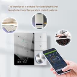 Slimme WiFi Thermostaat - App Bediening - Comfortabel Huis - Capacitief Touchscreen - 6A Laadvermogen - Zwart — thumbnail 3