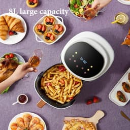 Airfryer met Touchscreen - Heteluchtfriteuse Oven - Gezond Koken - 8 Liter Capaciteit - 36.5 cm - Zwart — thumbnail 5