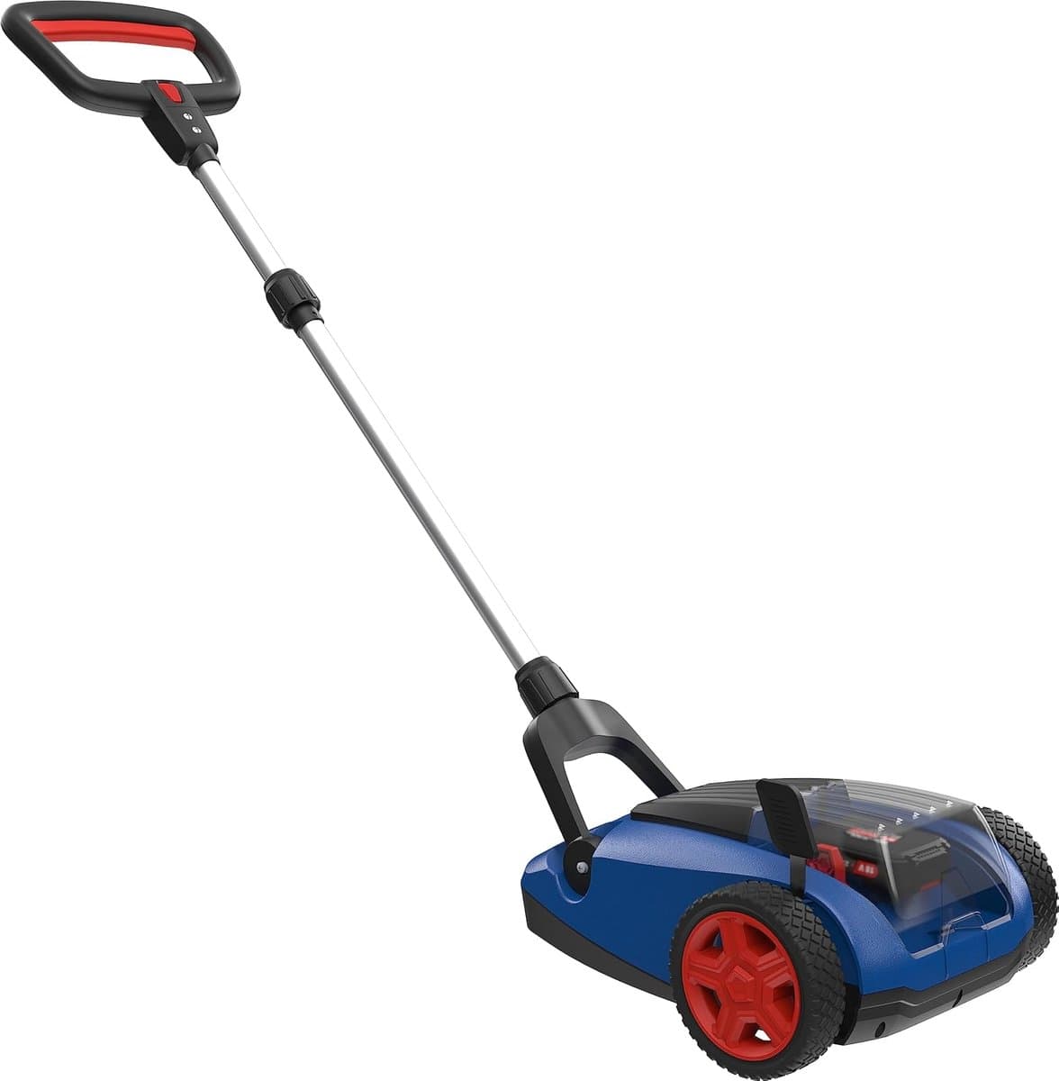 Accu Grasmaaier - Handmaaier - Kleine tuinen - Borstelloze motor - 21 cm snijbreedte - Blauw rood zwart — afbeelding 1