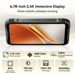 Blackview ROCK 5 - AI Robuuste Smartphone - 4G - 24GB RAM - 256GB ROM - Android 16 - 20000mAh - 6.78 inch - Robuuste Telefoon - 108MP + 20MP Nachtzicht - IP68 Waterdicht - NFC - GPS - Zwart — thumbnail 5