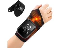KZQ Draadloze polsverwarmingsband met 3 warmtestanden en vibratie - Oplaadbaar voor hand pols elleboog en enkel - Warmtetherapie en massage voor kantoor en gamers - Zwart